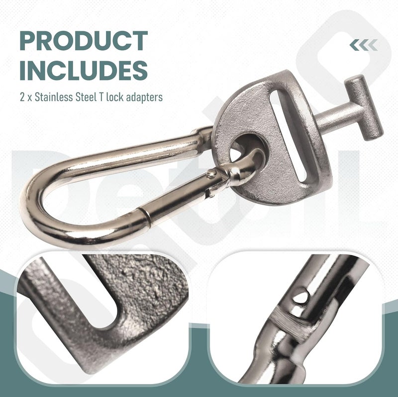 Ohoho T Lock Adapter with Snap Hooks 2 Pack for Tonal Home Gym Shelf & Cable Machine Accessories (Only Tonal T Lock Adapter) - Wide Application (2) - Image 3